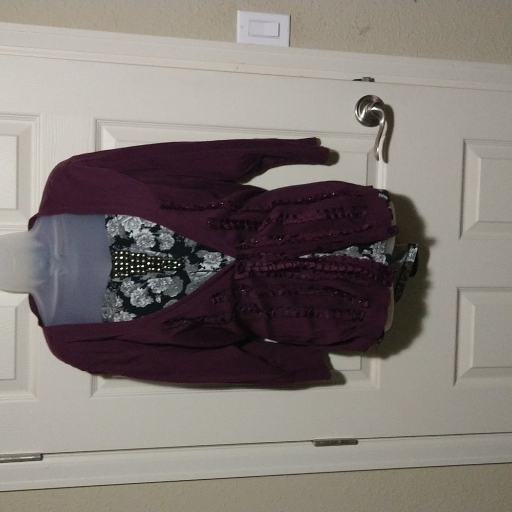 Ruffle front cardigan